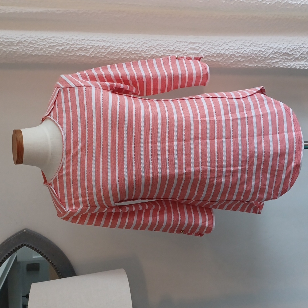 Chico's Womens Striped Pink and White Top 00